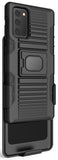 Black Rugged Grip Case with Stand + Belt Clip Holster for Samsung Galaxy Note 20