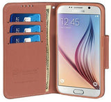 BLACK BROWN INFOLIO WALLET CREDIT CARD ID CASE COVER STAND FOR SAMSUNG GALAXY S6