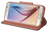 BLACK BROWN INFOLIO WALLET CREDIT CARD ID CASE COVER STAND FOR SAMSUNG GALAXY S6