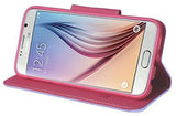 PURPLE PINK INFOLIO WALLET CREDIT CARD ID CASH CASE STAND FOR SAMSUNG GALAXY S6