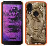 Slim Grid Texture Hard Shell Case Cover with Kickstand for CAT S62 PRO Phone