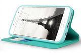 MINT GREEN WINDOW WALLET CREDIT ID CARD CASE STAND FOR SAMSUNG GALAXY S7 EDGE