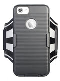 BLACK CASE COVER + ARMBAND STRAP COMBO ROTATING/REFLECTIVE FOR iPHONE 7