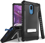 Tri-Shield Rugged Case Cover with Kickstand Lanyard Strap for LG Stylo 5