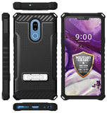 Tri-Shield Rugged Case Cover with Kickstand Lanyard Strap for LG Stylo 5