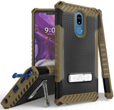 Tri-Shield Rugged Case Cover with Kickstand Lanyard Strap for LG Stylo 5