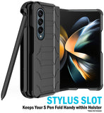 Rugged Case + Holster with Stand and S Pen Holder for Galaxy Z Fold 4