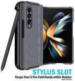 Rugged Case + Holster with Stand and S Pen Holder for Galaxy Z Fold 4