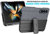 Rugged Case + Holster with Stand and S Pen Holder for Galaxy Z Fold 4