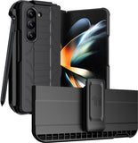 Rugged Case + Holster Belt Clip with Stand and S Pen Holder for Galaxy Z Fold 5