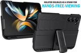 Rugged Case + Holster Belt Clip with Stand and S Pen Holder for Galaxy Z Fold 5