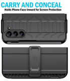 Rugged Case + Holster Belt Clip with Stand and S Pen Holder for Galaxy Z Fold 5