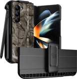 Rugged Case + Holster Belt Clip with Stand and S Pen Holder for Galaxy Z Fold 5