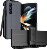 Rugged Case + Holster Belt Clip with Stand and S Pen Holder for Galaxy Z Fold 5