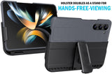 Rugged Case + Holster Belt Clip with Stand and S Pen Holder for Galaxy Z Fold 5