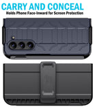 Rugged Case + Holster Belt Clip with Stand and S Pen Holder for Galaxy Z Fold 5