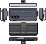 Rugged Case + Holster Belt Clip with Stand and S Pen Holder for Galaxy Z Fold 5
