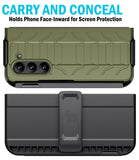 Rugged Case + Holster Belt Clip with Stand and S Pen Holder for Galaxy Z Fold 5