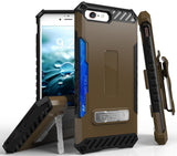Tri-Shield Rugged Case Stand Card Slot Strap and Belt Clip for iPhone 8, 7