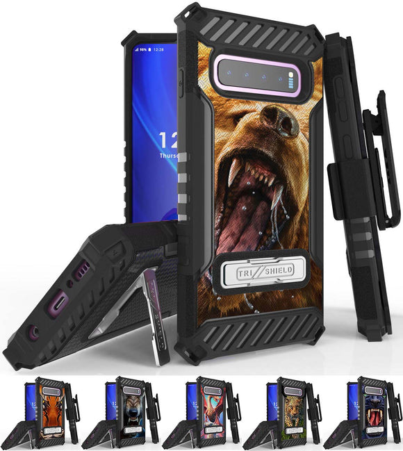 Rugged Case + Belt Clip Combo for Samsung Galaxy S10 Plus - Fierce Creatures