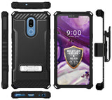 Tri-Shield Rugged Case Cover + Belt Clip Holster + Lanyard Strap for LG Stylo 5