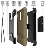 Tri-Shield Rugged Case Cover + Belt Clip Holster + Lanyard Strap for LG Stylo 5