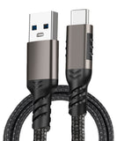 USB-C / USB-A Rugged Braided Charge/Sync Cable for Phone - 2 Meter Long 6.5 feet