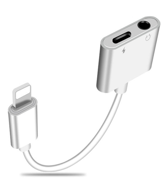 Listen/Charge Lightning 3.5mm Stereo Adapter for iPhone X XR Xs Max 7 8 Plus