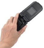 Leather Case Screen Cover Belt Clip for Alcatel Go Flip 4, TCL FLIP Pro Classic