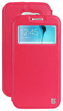 PINK INFOLIO WINDOW WALLET CREDIT ID CARD CASE STAND FOR SAMSUNG GALAXY S6 EDGE