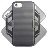 Slim Case + Armband + Belt Clip Holster for iPhone SE 2022 2020 - Black