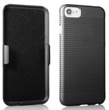 Slim Black Ribbed Case Cover and Belt Clip Holster Combo for iPhone 8, iPhone 7
