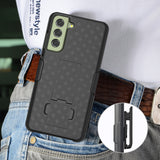 Textured Hard Case Cover Stand and Belt Clip Holster for Samsung Galaxy S21 FE