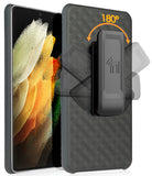 Black Hard Case Cover Stand and Belt Clip Holster Combo for Galaxy S22 Ultra