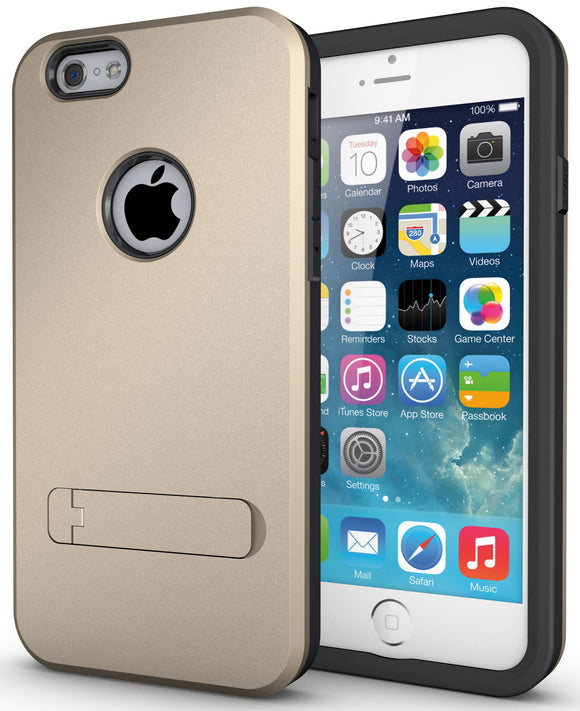 GOLD SLIM TOUGH SHIELD MATTE ARMOR HYBRID CASE COVER SKIN FOR iPHONE 6 4.7