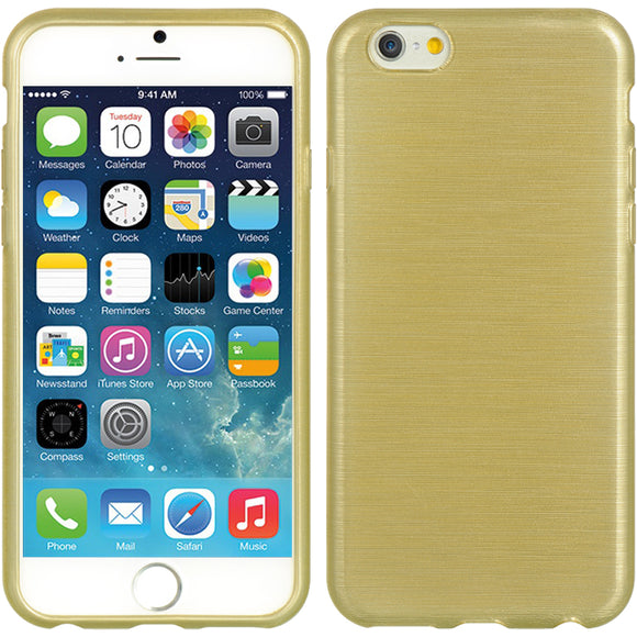 CHAMPAGNE GOLD SHEER SILK TPU SKIN CASE GRIP COVER FOR APPLE iPHONE 6 (4.7