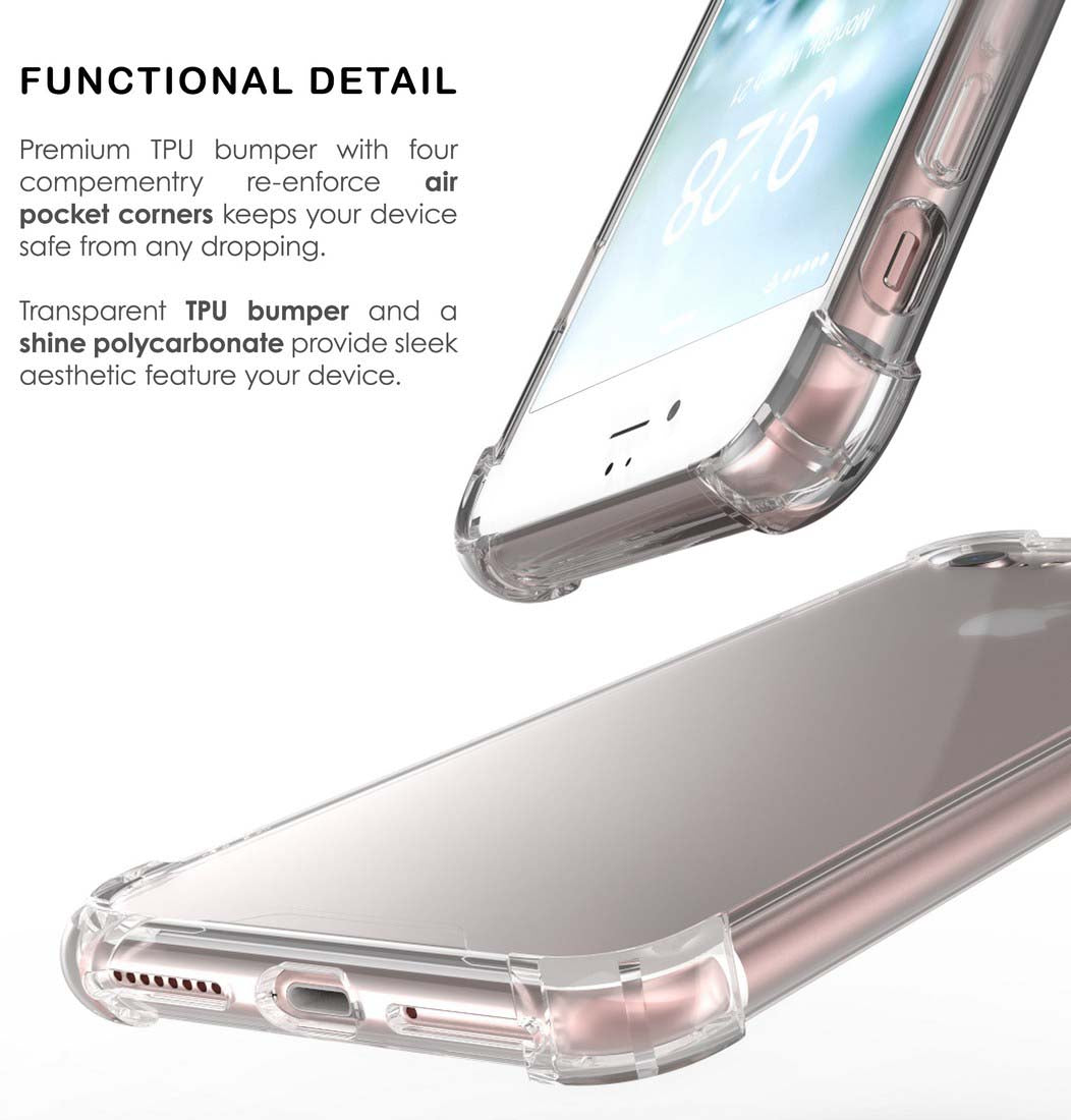 Clear Case for iPhone 8 and iPhone 7 Transparent TPU Shock