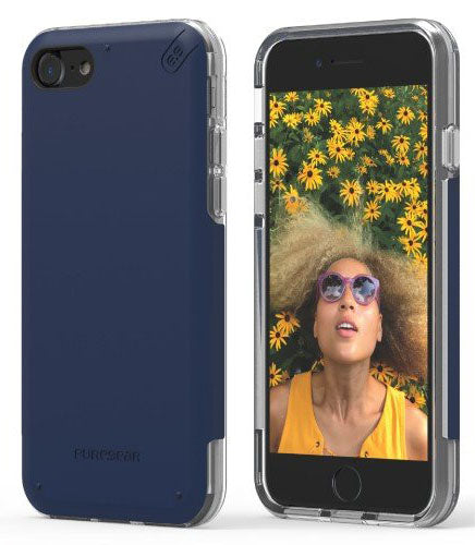 PureGear DualTek Pro Matte Navy Blue Case Cover for iPhone SE 2022/2020, 8, 7
