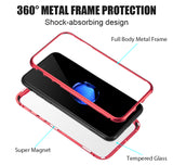 Magnetic Snap Case Cover Clear Hard Tempered Glass Back for Apple iPhone 8/7