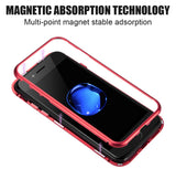 Magnetic Snap Case Cover Clear Hard Tempered Glass Back for Apple iPhone 8/7