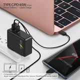 2-Port USB-C Travel AC Wall Charger 45W Quick Charge 3.0 USB for Sonim XP5s XP8