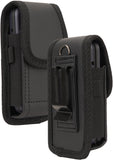 Black Leather Case Pouch Belt Loop Clip for Alcatel Go Flip 4 TCL Flip Pro Phone