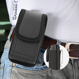 Black Leather Case Pouch Belt Loop Clip for Alcatel Go Flip 4 TCL Flip Pro Phone