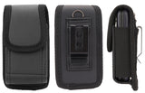 Black Leather Case Pouch Belt Loop Clip for Alcatel Go Flip 4 TCL Flip Pro Phone