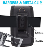 Black Leather Case Pouch Belt Loop Clip for Alcatel Go Flip 4 TCL Flip Pro Phone