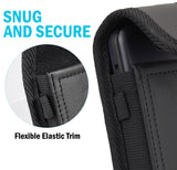 Black Leather Case Pouch Belt Loop Clip for Alcatel Go Flip 4 TCL Flip Pro Phone