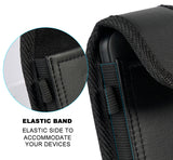 Black Leather Case Pouch Belt Loop Clip for Alcatel Go Flip, MyFlip, Quickflip