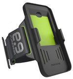 Armband and Slim Ribbed Case Combo for Apple iPhone SE 2022 2020 - Black