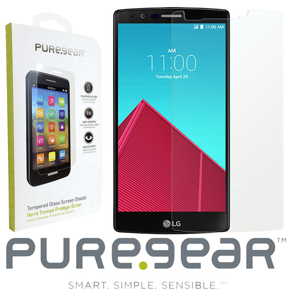 3x PureGear Tempered Glass 9H Screen Protector Crack Saver for LG G4