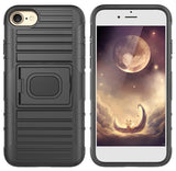 Black Rugged Grip Case Ring Stand and Belt Clip for iPhone SE 2022, 2020, 8, 7
